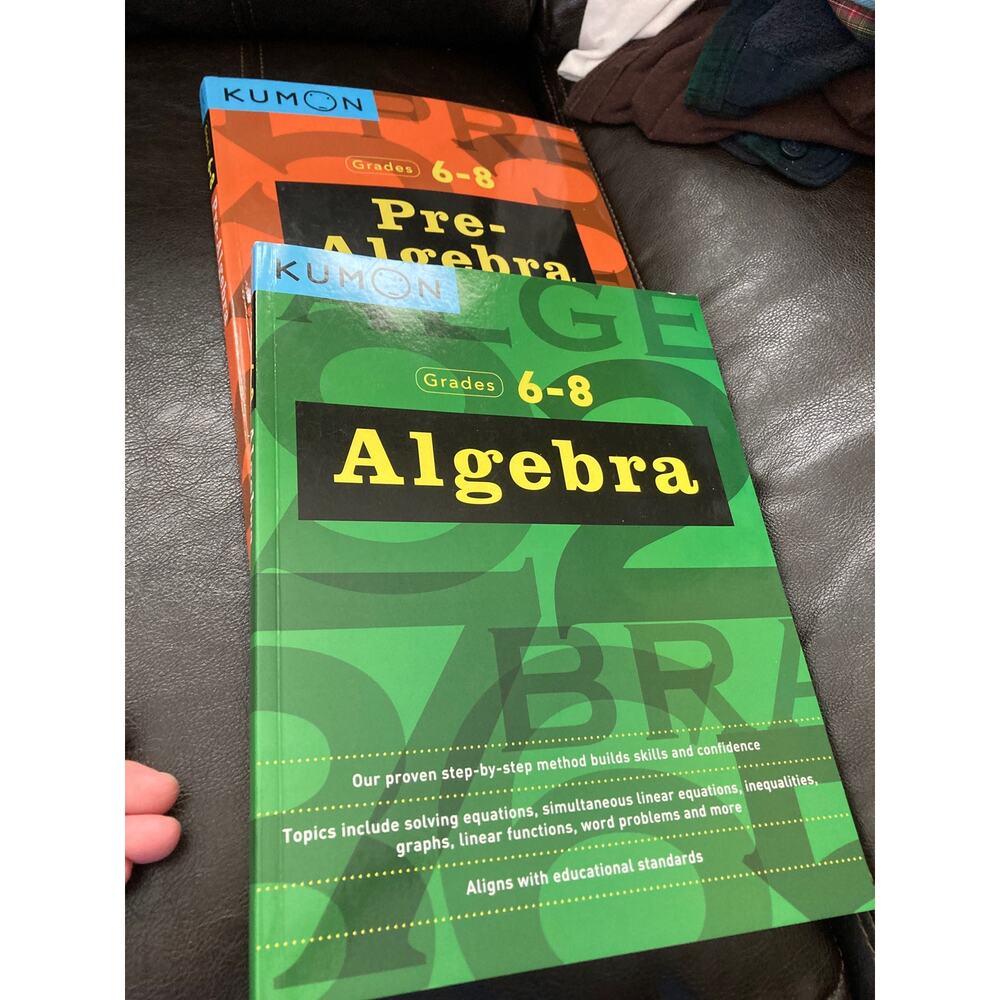 Lot of 2 Kumon grade 6-8 pre algebra  and algebra